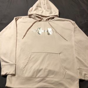 Under Armour Coldgear Pink Loose Silver Graphic Pullover Hoodie Women's Size L